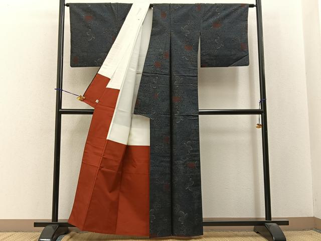 平和屋着物■本場大島紬 草花尽くし そごう百貨店扱い 正絹 逸品 BAAY3881hj