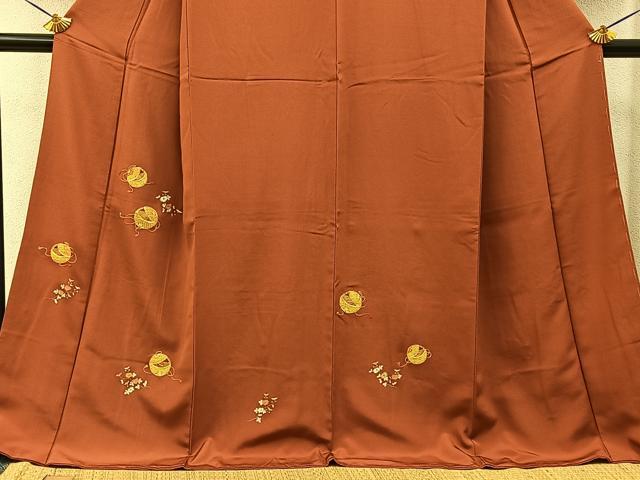 平和屋着物●訪問着 駒刺繍 手毬花文 金彩 ロング丈 正絹 逸品 BAAY3900hj