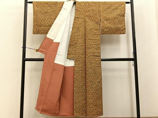 平和屋着物■上質な紬 吉祥文 正絹 逸品 未使用 BAAY3905hj