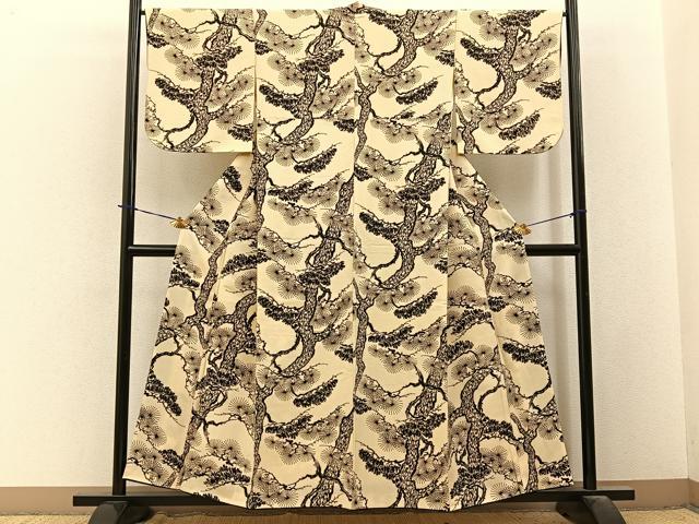 平和屋着物■上質な小紋 松 正絹 逸品 BAAY3914hj