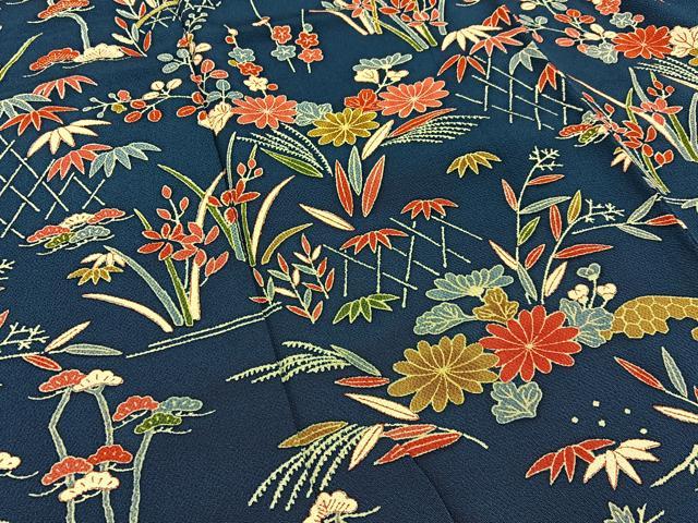 平和屋着物■豪華振袖 松竹梅 風景花文 鬼しぼ縮緬 正絹 逸品 未使用 BAAY3919hj