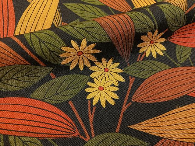 平和屋着物■上質な小紋 草花文 黒地 正絹 逸品 BAAY3922hj