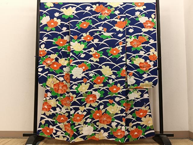 平和屋着物■豪華振袖 駒刺繍 椿 金彩 正絹 逸品 BAAY3949hj