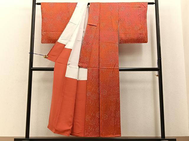 平和屋着物■上質な小紋 花唐草文 暈し染め 正絹 逸品 BAAY3954hj