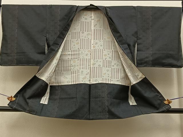 平和屋着物●本場大島紬 アンサンブル 麻の葉文様 証紙付き 正絹 逸品 BAAY3958hj