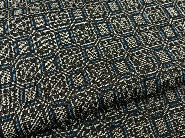 平和屋着物■上質な紬 アンサンブル 7マルキ 蜀江文様 正絹 逸品 BAAY3959hj
