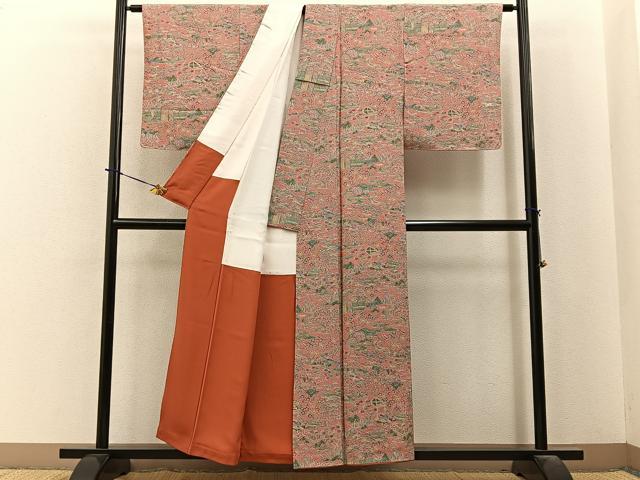 平和屋着物■上質な小紋 御所解文 正絹 逸品 BAAY3978hj