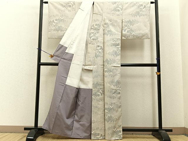 平和屋着物●本場大島紬 白大島 名匠たかし 9マルキ 飛鶴文 証紙付き 正絹 逸品 BAAY3980hj