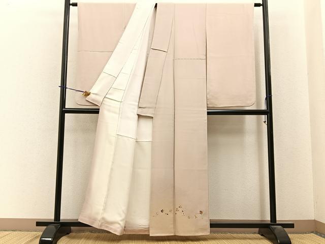 平和屋着物●小振袖 二尺袖 総刺繍 桜楓文 金糸 金通し地 正絹 逸品 BAAY3982hj