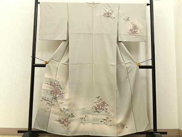 平和屋着物■訪問着 松竹梅 御所車花文 暈し染め 金銀彩 正絹 逸品 BAAY3985hj