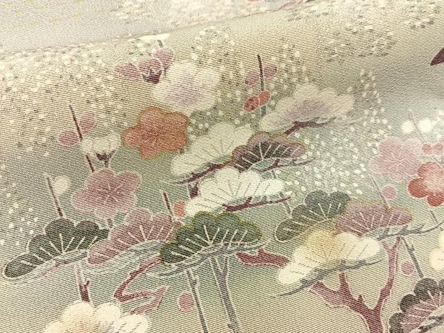 平和屋着物■訪問着 松竹梅 御所車花文 暈し染め 金銀彩 正絹 逸品 BAAY3985hj