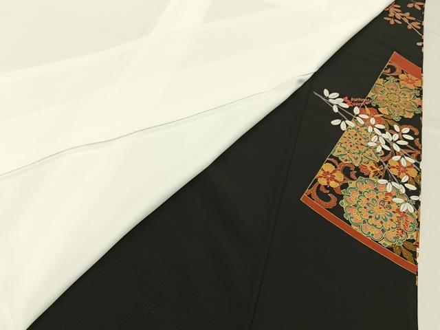 平和屋着物■豪華黒留袖 駒刺繍 飛鶴正倉院花文 金彩 正絹 逸品 BAAY3996hj