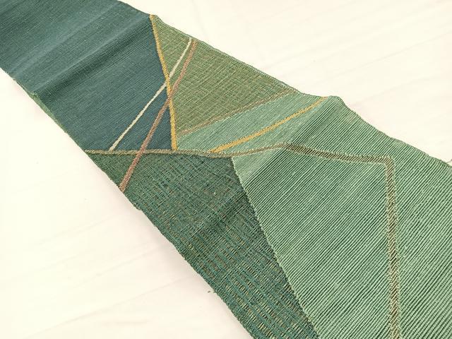 平和屋着物*夏物 八寸名古屋帯 幾何学文様 金銀糸 正絹 逸品 BAAY4007hv