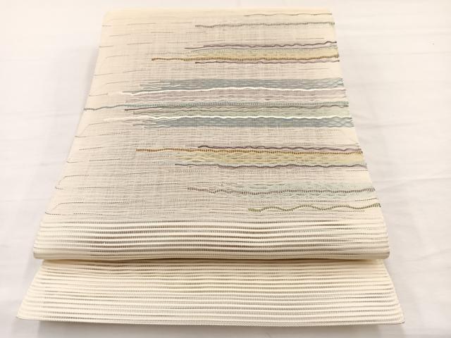 平和屋着物*夏物 八寸名古屋帯 絽綴れ 横段文 正絹 逸品 BAAY4009hv