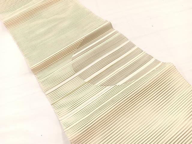 平和屋着物*夏物 八寸名古屋帯 絽綴れ 横段文 金銀糸 正絹 逸品 BAAY4011hv