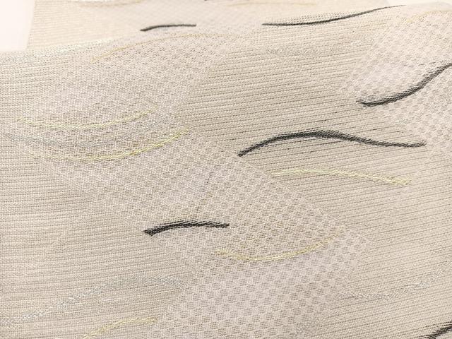 平和屋着物*夏物 六通柄袋帯 粋紗 檜垣流線文様 金銀糸 正絹 逸品 未使用 BAAY4015hv