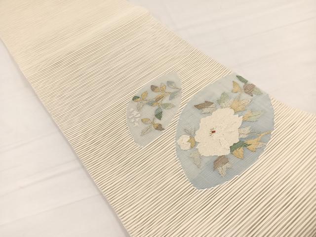 平和屋着物*夏物 太鼓柄袋帯 絽綴れ 牡丹 金銀糸 正絹 逸品 BAAY4024hv