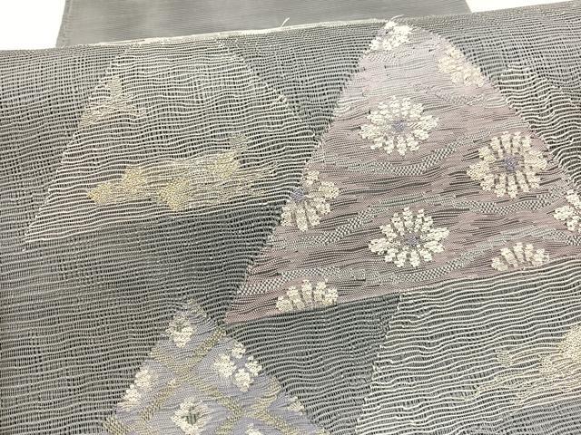 平和屋着物*夏物 太鼓柄袋帯 すくい織 有職花文 金銀糸 正絹 逸品 BAAY4031hv