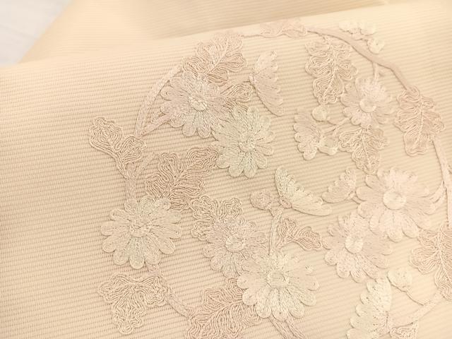 平和屋着物*夏物 九寸名古屋帯 総刺繍 花丸文 正絹 逸品 BAAY4045hv