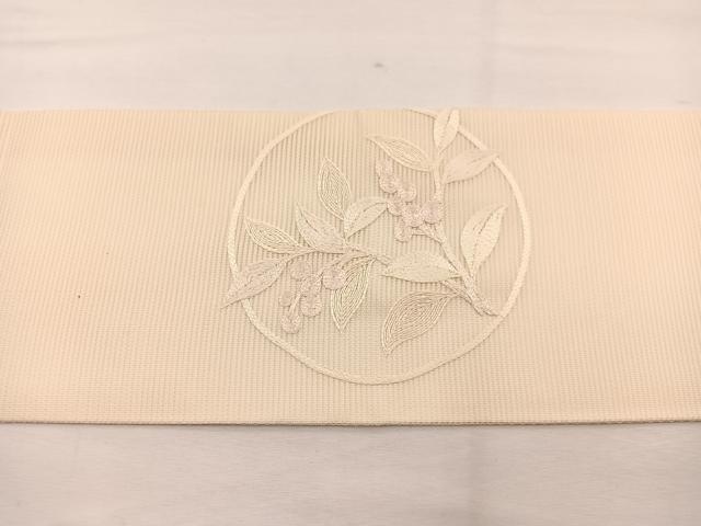 平和屋着物*夏物 九寸名古屋帯 総刺繍 花丸文 正絹 逸品 BAAY4045hv