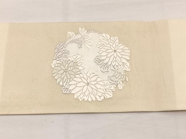 平和屋着物*夏物 九寸名古屋帯 唐織 草花文 金銀糸 正絹 逸品 BAAY4046hv