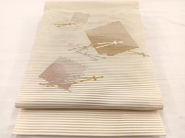 平和屋着物*夏物 八寸名古屋帯 絽綴れ こぼれ松葉 金銀糸 正絹 逸品 BAAY4052hv