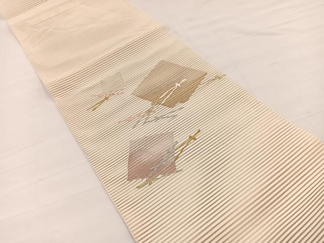 平和屋着物*夏物 八寸名古屋帯 絽綴れ こぼれ松葉 金銀糸 正絹 逸品 BAAY4052hv