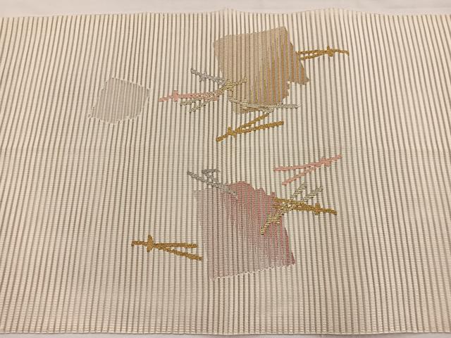 平和屋着物*夏物 八寸名古屋帯 絽綴れ こぼれ松葉 金銀糸 正絹 逸品 BAAY4052hv