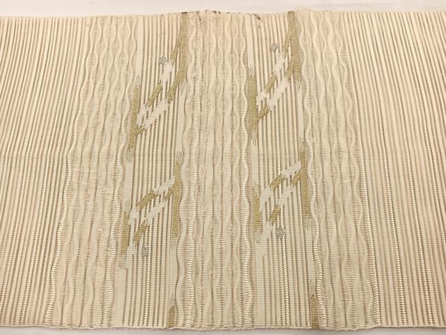 平和屋着物*夏物 八寸名古屋帯 絽綴れ 抽象文様 金銀糸 正絹 逸品 BAAY4054hv