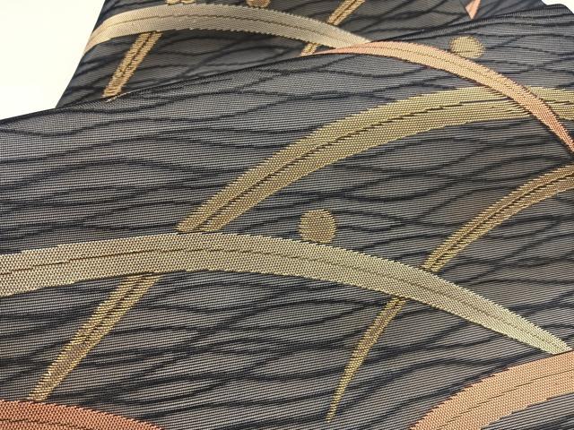 平和屋着物*夏物 西陣 九寸名古屋帯 露芝文 金糸 証紙付き 正絹 逸品 BAAY4069hv