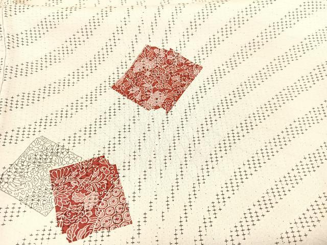 平和屋着物▽上質な小紋 単衣 破れ色紙花文 松坂屋扱い 正絹 逸品 BAAY4112hv