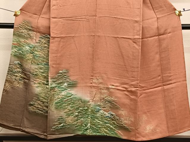 平和屋着物▽訪問着 単衣 風景文 暈し染め 金彩 正絹 逸品 BAAY4121hv