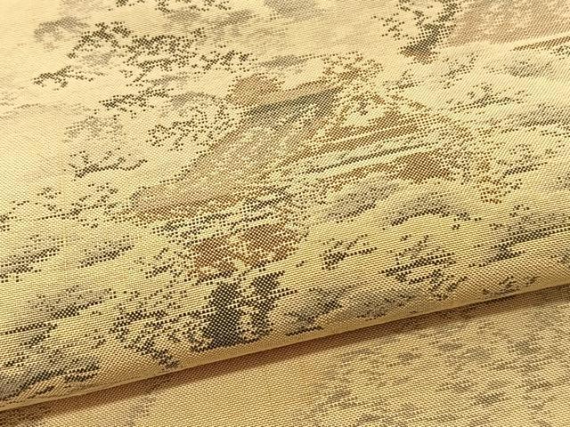 平和屋着物▽上質な紬 単衣 風景文 鈴乃屋扱い 正絹 逸品 BAAY4144hv