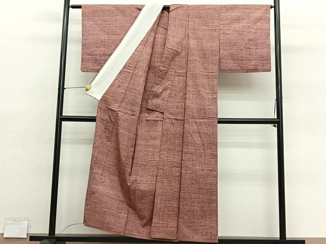 平和屋着物▽本真綿紬 単衣 霞文 証紙付き 正絹 逸品 BAAY4146hv