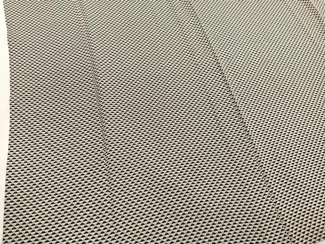 平和屋着物▽上質な小紋 単衣 幾何学文様 まるやま扱い 正絹 逸品 BAAY4150hv