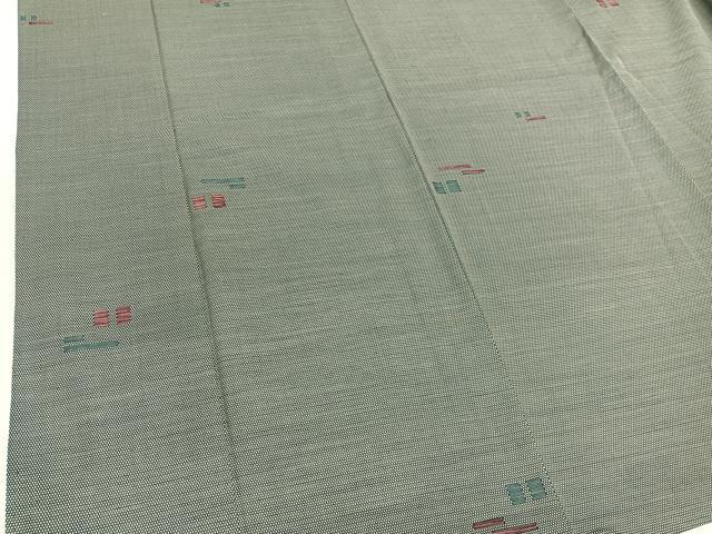 平和屋着物▽上質なお召 単衣 幾何学文様 正絹 逸品 BAAY4153hv