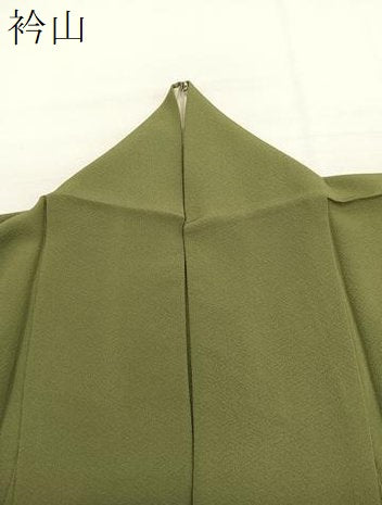 平和屋着物▽上質な色無地 単衣 根岸色 正絹 逸品 BAAY4160hv