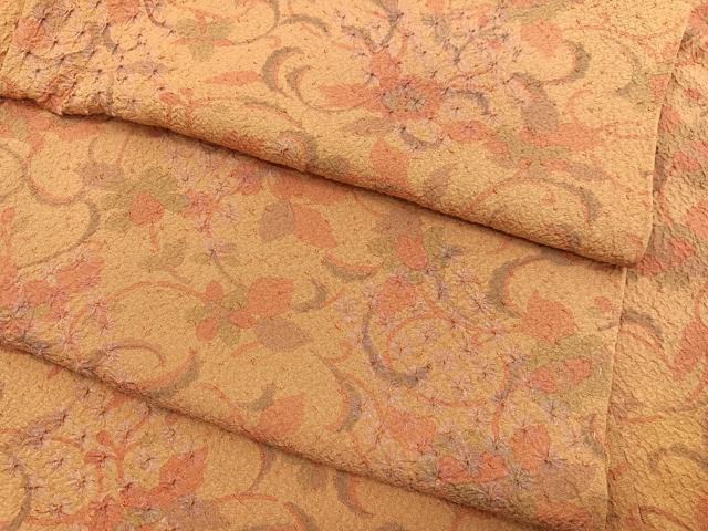 平和屋着物▽上質な小紋 単衣 絞り 花唐草文 正絹 逸品 未使用 BAAY4167hv