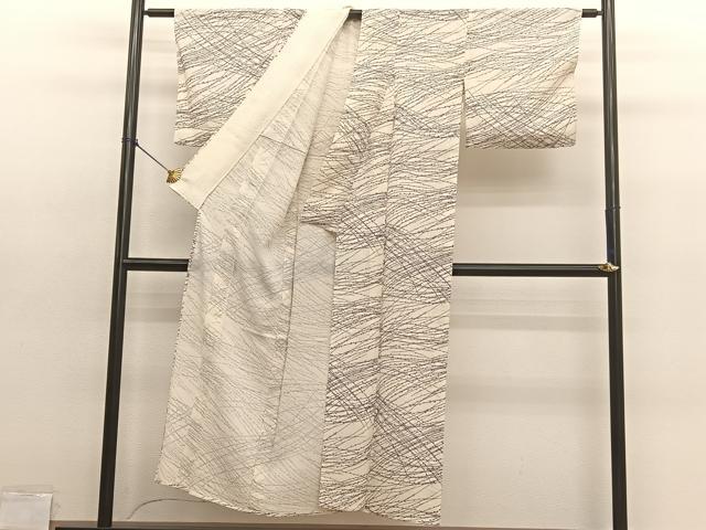 平和屋着物*夏物 小紋 絽 枝葉文 正絹 逸品 BAAY4178hv