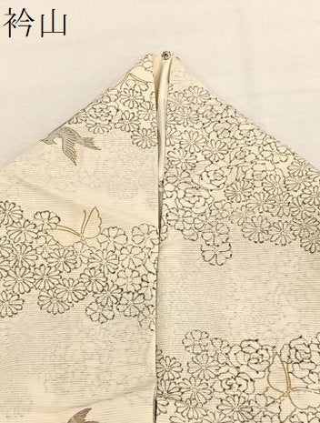 平和屋着物*夏物 小紋 絽 手描き 飛鳥花蝶文 金彩 正絹 逸品 BAAY4182hv