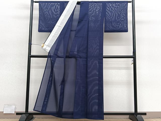 平和屋着物*夏物 色無地 絽 濃鼠色 洗える着物 BAAY4184hv