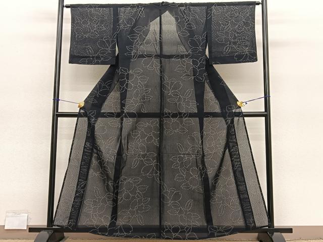 平和屋着物*夏物 紗紬 椿 正絹 逸品 BAAY4186hv