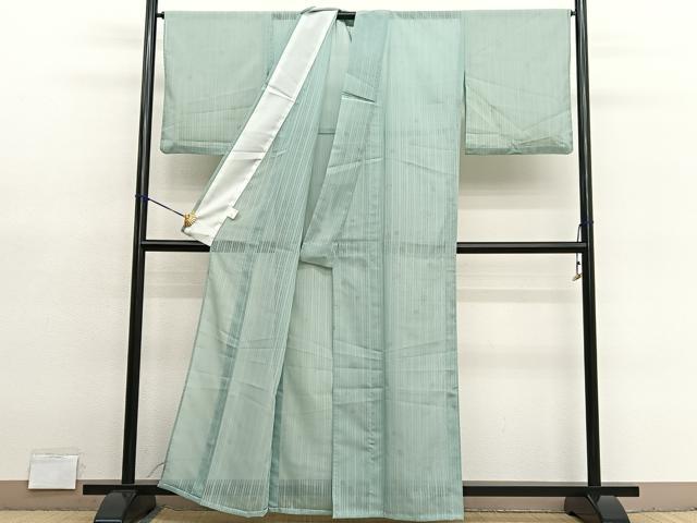 平和屋着物*夏物 小紋 紗 舞花文 洗える着物 BAAY4212hv