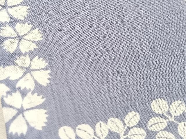 平和屋着物*夏物 小紋 紗 市松花文 洗える着物 未使用 BAAY4223hv