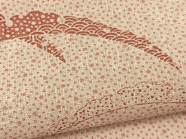 平和屋着物*夏物 小紋 紗 雪芝文 洗える着物 BAAY4234hv