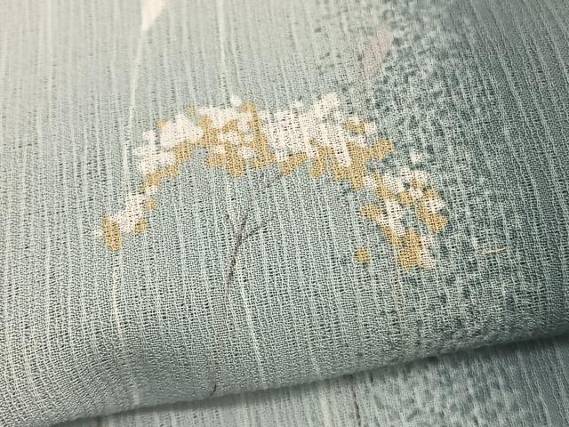 平和屋着物*夏物 小紋 紗 枝花文 洗える着物 BAAY4238hv