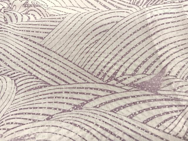 平和屋着物*夏物 小紋 紗 立波文 洗える着物 BAAY4240hv
