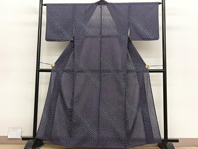 平和屋着物*夏物 小紋 紗 花弁文 洗える着物 BAAY4254hv