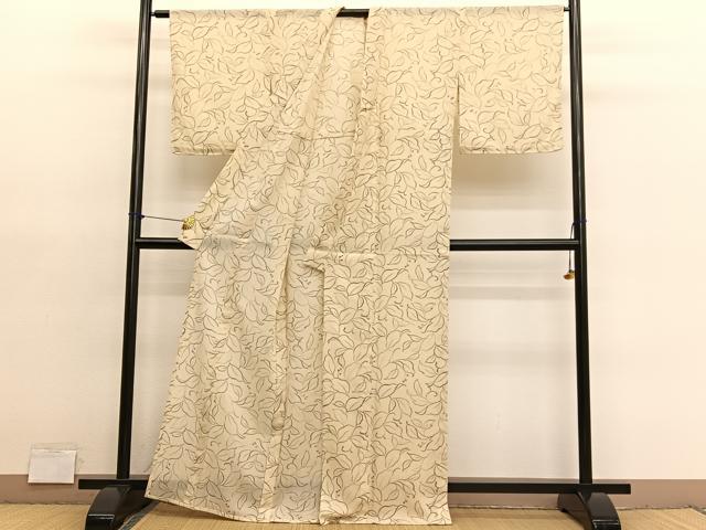 平和屋着物*夏物 小紋 紗 南天文 洗える着物 未使用 BAAY4264hv