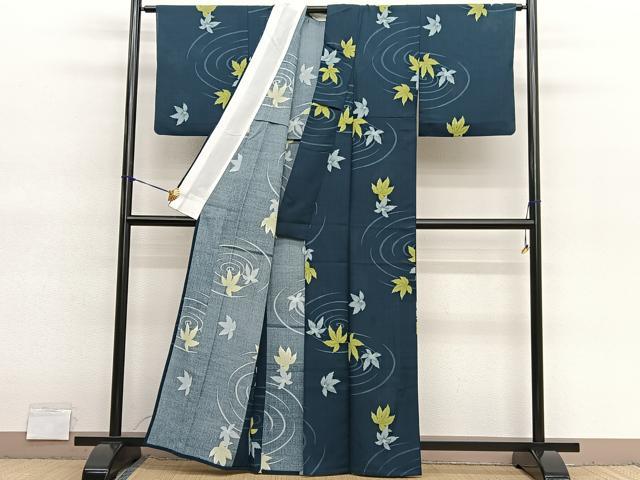 平和屋着物*夏物 小紋 紗 竜田川 洗える着物 BAAY4268hv